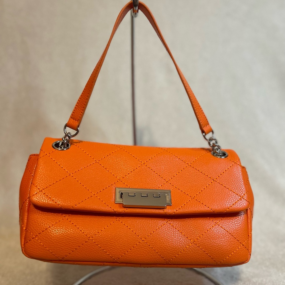 Joseph Katz’s Brave Crossbody Bag Orange Quilted Handbag